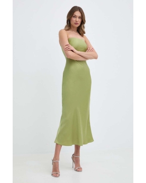 Bardot sukienka CASETTE kolor zielony midi rozkloszowana 59155DB