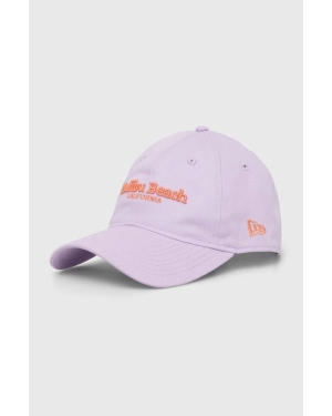 New Era czapka z daszkiem bawełniana kolor fioletowy z aplikacją