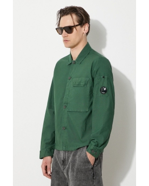 C.P. Company koszula bawełniana Ottoman męska kolor zielony regular z kołnierzykiem klasycznym 16CMSH153A006406O