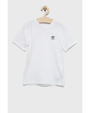 adidas Originals t-shirt bawełniany dziecięcy kolor biały gładki