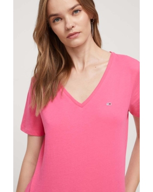 Tommy Jeans t-shirt bawełniany (2-pack) DW0DW11458.PPYY kolor różowy DW0DW11458