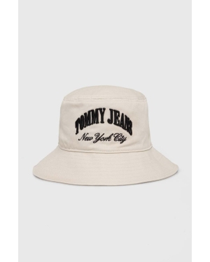 Tommy Jeans kapelusz bawełniany kolor beżowy bawełniany AW0AW15960
