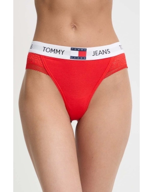 Tommy Jeans stringi kolor czerwony z koronki UW0UW05159