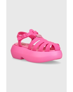 Love Moschino sandały damskie kolor różowy na platformie JA16247I0II38604