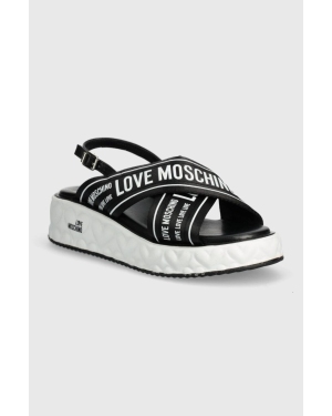 Love Moschino sandały damskie kolor czarny na platformie JA16315I0IIX300A