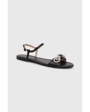 Love Moschino sandały skórzane damskie kolor czarny JA16181G1IIE0000