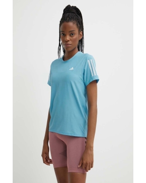 adidas Performance t-shirt do biegania Own the Run kolor niebieski IN1597