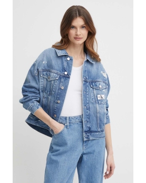 Calvin Klein Jeans kurtka jeansowa damska kolor niebieski przejściowa J20J222787
