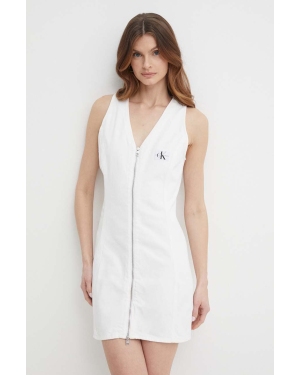 Calvin Klein Jeans sukienka bawełniana kolor biały mini prosta J20J222782