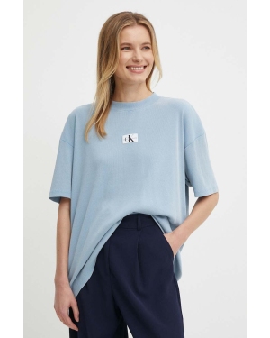Calvin Klein Jeans t-shirt damski kolor niebieski