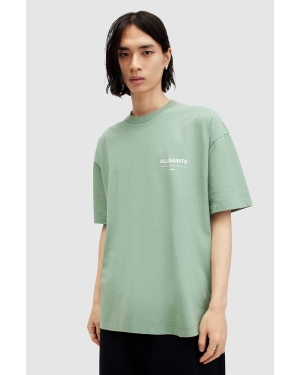 AllSaints t-shirt bawełniany ACCESS SS CREW męski kolor zielony z nadrukiem M038PA