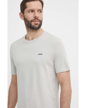 HUGO t-shirt bawełniany męski kolor szary gładki 50466158