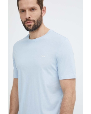 HUGO t-shirt bawełniany męski kolor niebieski gładki 50466158