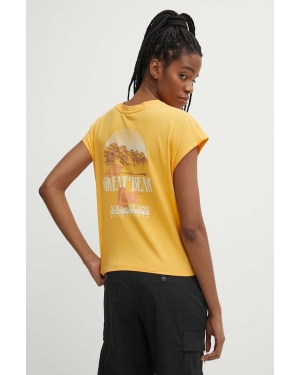 Napapijri t-shirt bawełniany S-Tahi damski kolor żółty NP0A4HOJY1J1