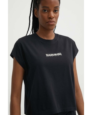 Napapijri t-shirt bawełniany S-Tahi damski kolor czarny NP0A4HOJ0411