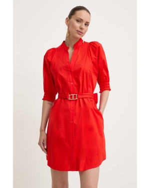Twinset sukienka kolor czerwony mini oversize