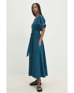 Answear Lab sukienka kolor niebieski maxi oversize