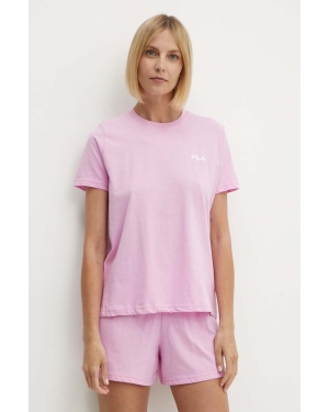 Fila piżama bawełniana kolor różowy bawełniana FPS4176