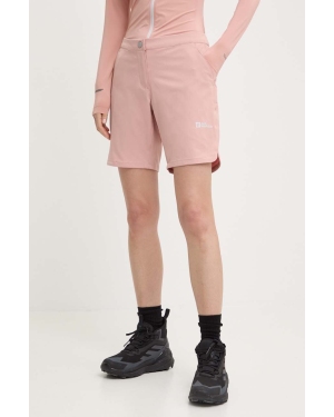 Jack Wolfskin szorty outdoorowe Hiking Alpine kolor różowy gładkie medium waist