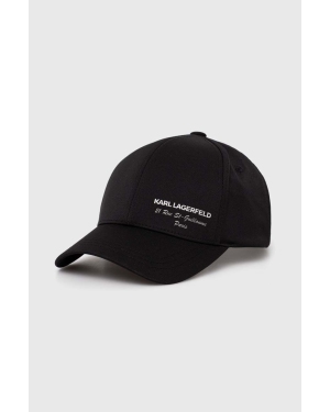 Karl Lagerfeld czapka z daszkiem kolor czarny z nadrukiem 542122.805612