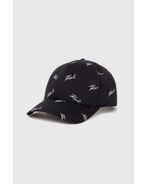 Karl Lagerfeld czapka z daszkiem kolor czarny wzorzysta 542123.805620
