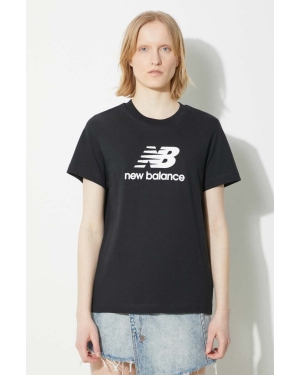 New Balance t-shirt bawełniany Sport Essentials damski kolor czarny WT41502BK