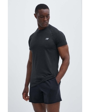 New Balance t-shirt treningowy Knit kolor czarny gładki MT41080BK