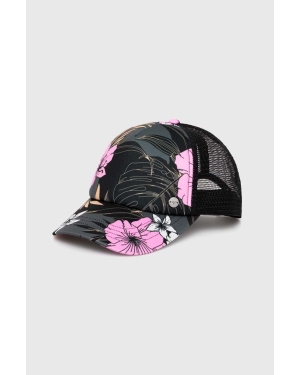 Roxy czapka z daszkiem kolor czarny wzorzysta ERJHA04268