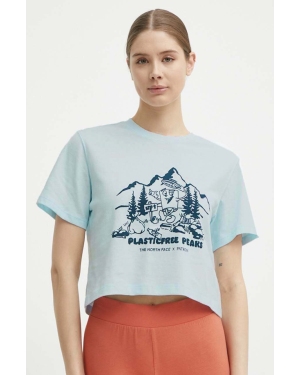 The North Face t-shirt bawełniany damski kolor niebieski NF0A87E0O0R1