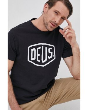 Deus Ex Machina T-shirt bawełniany kolor czarny z nadrukiem