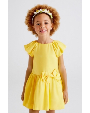 Mayoral sukienka dziecięca kolor żółty mini rozkloszowana