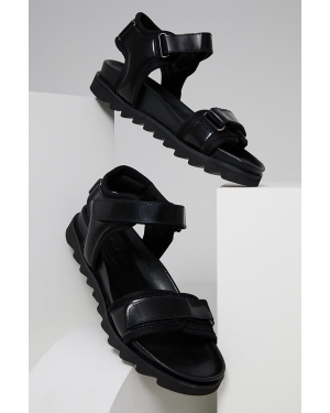 Answear Lab sandały skórzane damskie kolor czarny na platformie