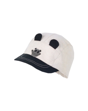 Jamiks czapka dziecięca kolor beżowy z aplikacją