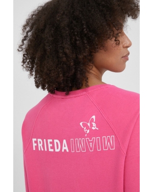 Frieda & Freddies bluza damska kolor fioletowy z nadrukiem