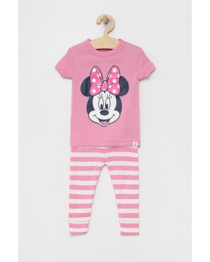 GAP piżama bawełniana dziecięca x Disney kolor różowy z nadrukiem