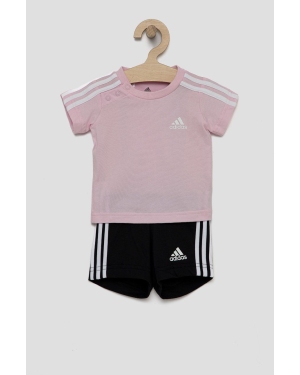 adidas komplet bawełniany dziecięcy HF1906 kolor różowy