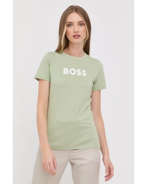 BOSS t-shirt bawełniany 50468356 kolor zielony 50468356