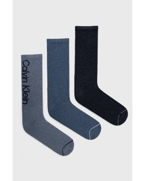 Calvin Klein Skarpetki (3-pack) męskie kolor niebieski 701218725