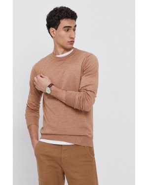 Emporio Armani sweter męski kolor beżowy lekki