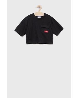 Fila t-shirt bawełniany dziecięcy kolor czarny