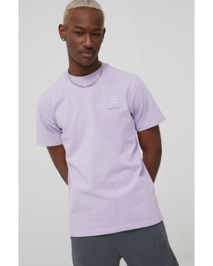 Fila t-shirt bawełniany kolor fioletowy z aplikacją