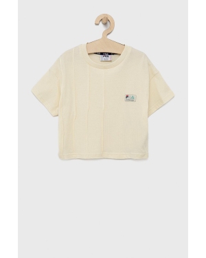 Fila t-shirt bawełniany dziecięcy kolor beżowy
