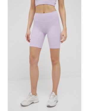 Guess szorty damskie kolor fioletowy gładkie medium waist