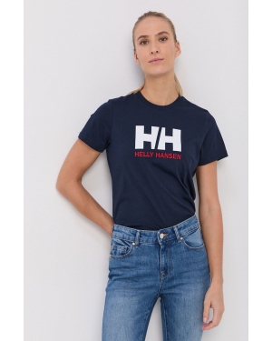 Helly Hansen T-shirt bawełniany kolor granatowy 34112-001