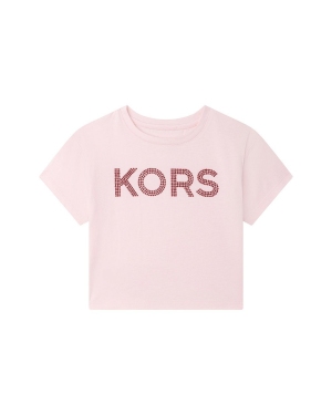Michael Kors t-shirt bawełniany dziecięcy R15112.102.108 kolor różowy