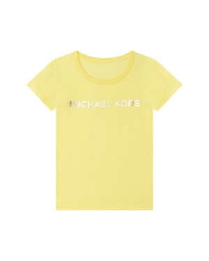 Michael Kors t-shirt bawełniany dziecięcy R15110.102.108 kolor żółty