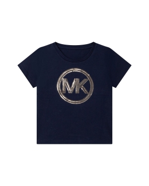 Michael Kors t-shirt bawełniany dziecięcy R15113.102.108 kolor granatowy