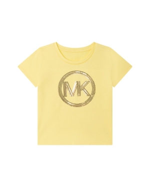 Michael Kors t-shirt bawełniany dziecięcy R15113.114.150 kolor żółty