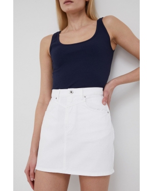 Pepe Jeans spódnica jeansowa bawełniana Rachel Skirt kolor biały mini prosta