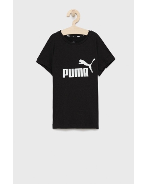 Puma T-shirt bawełniany dziecięcy 587029 kolor czarny